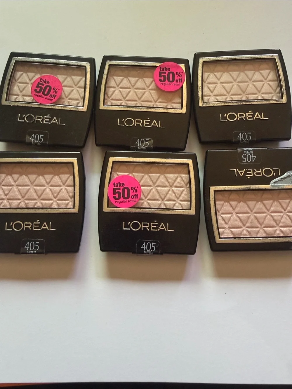 6 LOREAL WEAR INFINITE  EYESHADOW #405 TAFFETA Discontinued Brand New